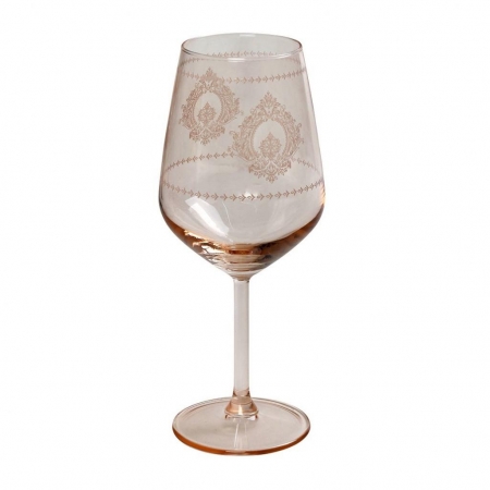 Ποτήρι κρασιού σομόν με σχέδιο 490ml 21.7X9.1cm - ΚΩΔ:RAB603-G