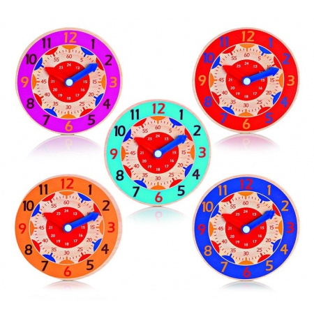 Ξύλινο διακοσμητικό ρολόι σε 6 χρώματα 14cm - ΚΩΔ:208-7519-MPU