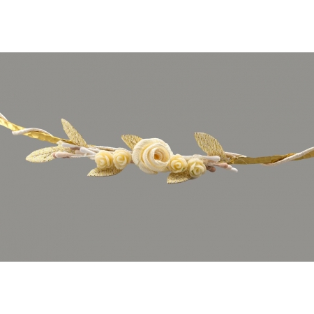 Στέφανα γάμου vintage χρυσή βέργα με λουλούδια - ΚΩΔ:S242980-VI