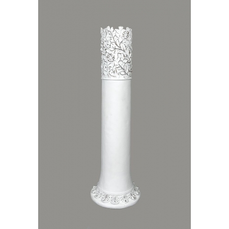 Κηροστάτης γάμου λευκός με ανάγλυφα λουλούδια 110cm - ΚΩΔ:CAW546980-VI
