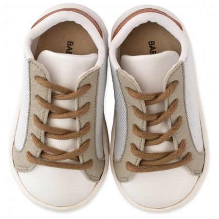 Παπουτσακια Babywalker Δετο Τριχρωμο Sneaker - Ζευγαρι - ΚΩΔ:Bs3039-Bw