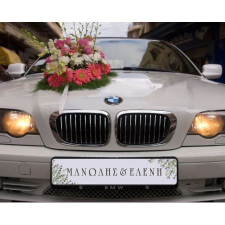 Πινακίδα αυτοκίνητου γάμου λεβάντα 52X11Cm - ΚΩΔ:553131-49-BB