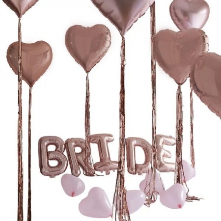 Σετ μπαλόνια Bride με καρδιές - ΚΩΔ:HN-857-BB