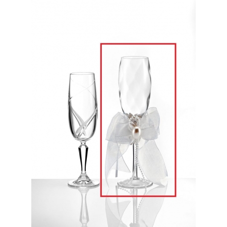 Γυάλινο ποτήρι σαμπάνιας στολισμένο 22cm - ΚΩΔ:145-717-MPU