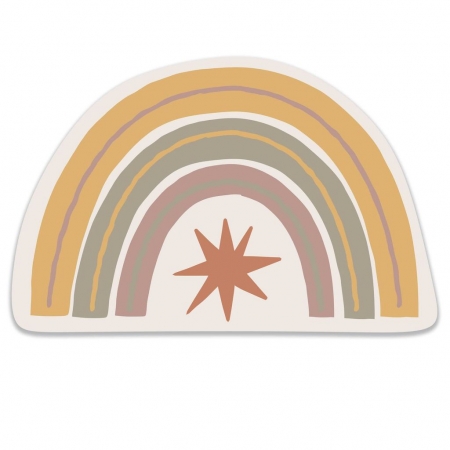 Διακοσμητική ξύλινη φιγούρα ουράνιο τόξο boho με αστέρι 20cm - ΚΩΔ:D19W20-81-BB