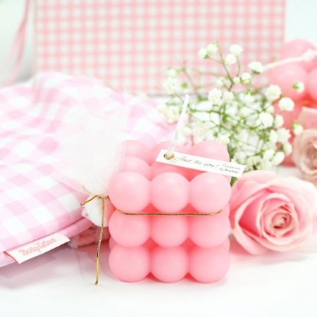 Κερί bubble ροζ με άρωμα romantic paris 160gr - ΚΩΔ:ST00757-Sop