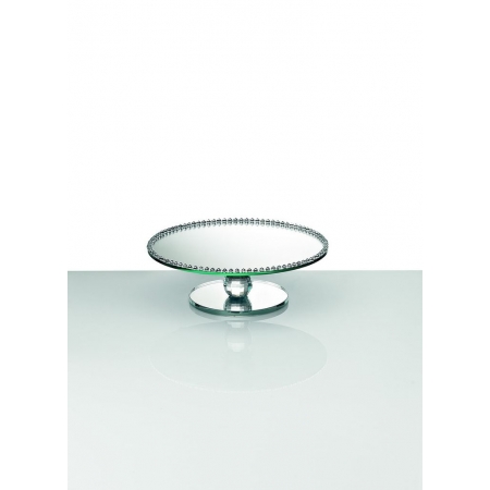 Τουρτιέρα γυάλινη στρόγγυλη με καθρέφτη 25X8cm  - ΚΩΔ:402-7009-MPU