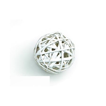 Μπάλα λευκή από μπαμπού 8X8cm - ΚΩΔ:408-9126-MPU