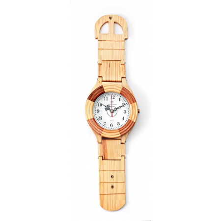 Ξύλινο διακοσμητικό ρολόι 17X63cm - ΚΩΔ:408-9607-MPU