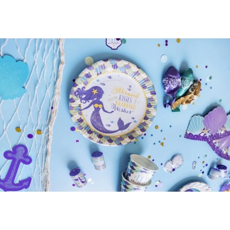 Χάρτινο πιάτο πάρτυ Mermaid Wishes 23cm - ΚΩΔ:551975-BB