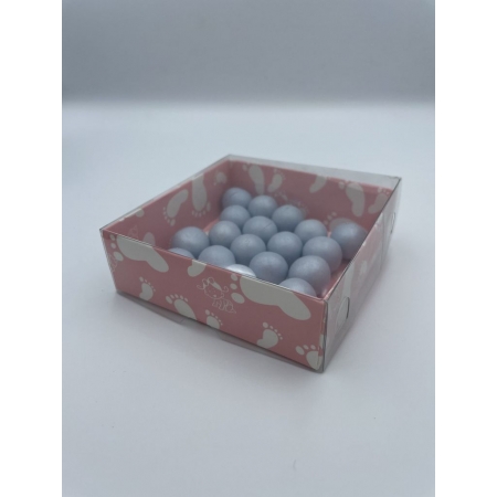 Χάρτινο κουτί ροζ baby με pvc διάφανο καπάκι 9X9X3cm - ΚΩΔ:207-2391-MPU