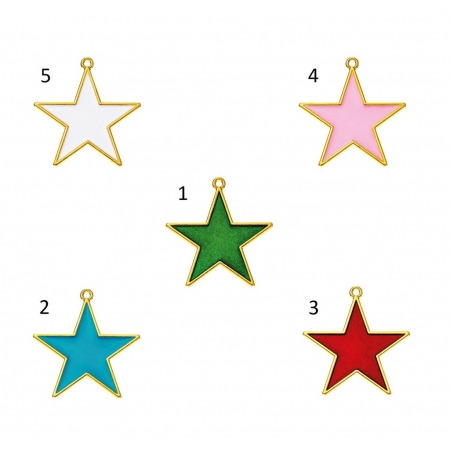 Μεταλλικό κρεμαστό αστέρι με σμάλτο 4X4.5cm - ΚΩΔ:M11331-AD