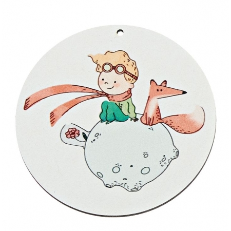 Ξύλινος κρεμαστός κύκλος με Μικρό Πρίγκιπα 5cm - ΚΩΔ:M11527-AD
