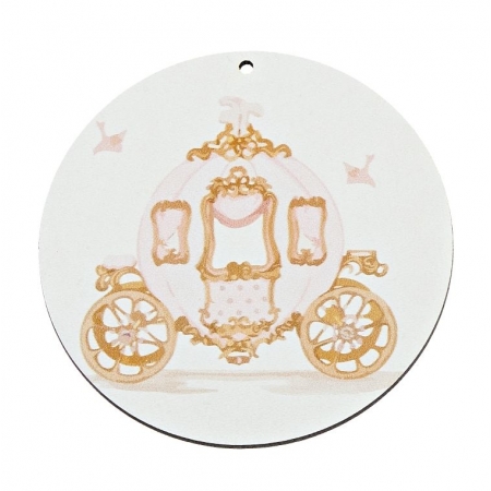 Ξύλινος κρεμαστός κύκλος με άμαξα 7cm - ΚΩΔ:M11540-AD