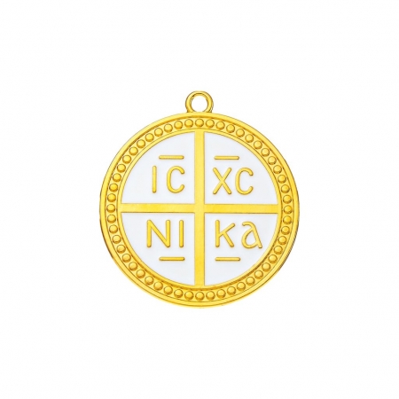Μεταλλικό χρυσό κωνσταντινάτο 7X7.5cm - ΚΩΔ:M11486-AD