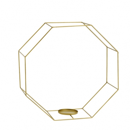 Μεταλλικό χρυσό σταντ-κηροπήγιο οκτάγωνο 50X50cm - ΚΩΔ:M11660-AD