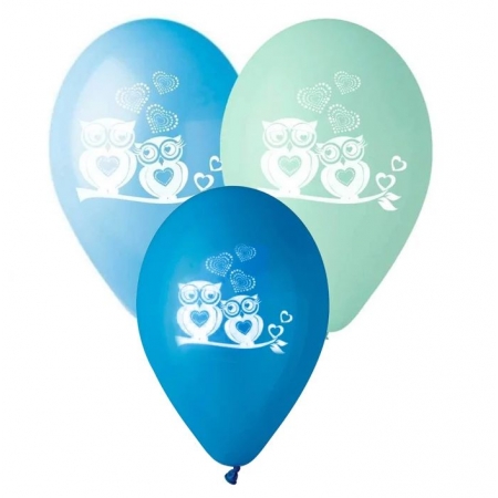 Τυπωμενα Μπαλονια Μπλε Latex Κουκουβάγια 12΄΄ (30Cm) – ΚΩΔ.:13512477B-Bb