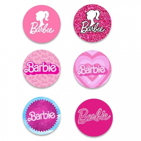 Ξύλινες κονκάρδες Barbie logo 5cm - ΚΩΔ:P25964-159-BB