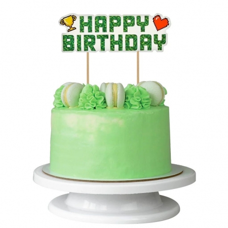 Διακοσμητικό τούρτας happy birthday - gamer 14.5cm - ΚΩΔ:PF-DTGH-BB