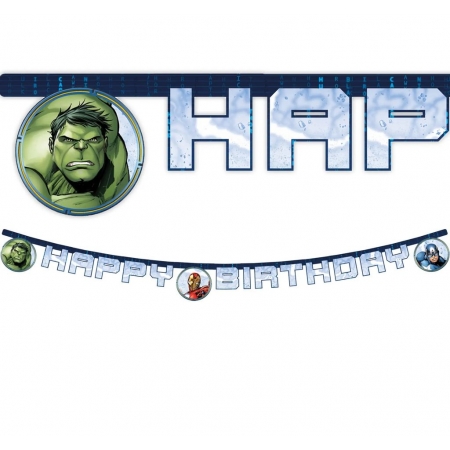 Γιρλάντα happy birthday Avengers 200cm - ΚΩΔ:93876-BB