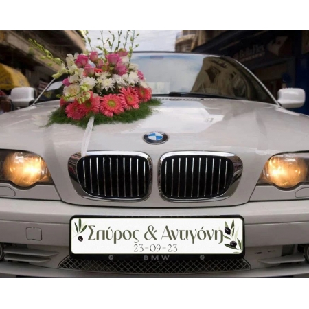 Πινακίδα αυτοκίνητου γάμου - ελιά 52X11Cm - ΚΩΔ:553131-53-BB
