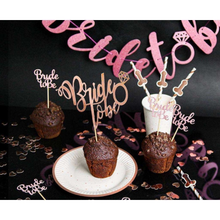 Topper τούρτας bride to be ροζ-χρυσό 21X15cm - ΚΩΔ:RV-DBBR-BB