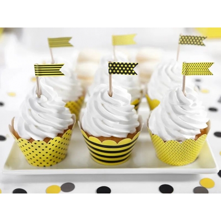Toppers cupcakes σημαιάκια bee 7cm - ΚΩΔ:FPM3-BB