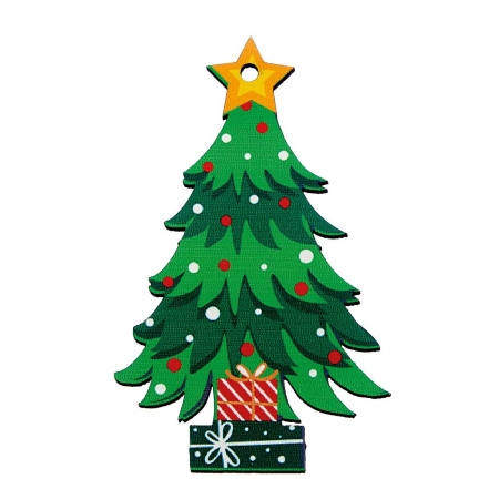 Ξύλινο κρεμαστό χριστουγεννιάτικο δέντρο 5X8cm - ΚΩΔ:M10575-AD