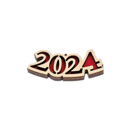 Κρεμαστή ξύλινη χρονολογία 2024 2X5cm - ΚΩΔ:M10577-AD