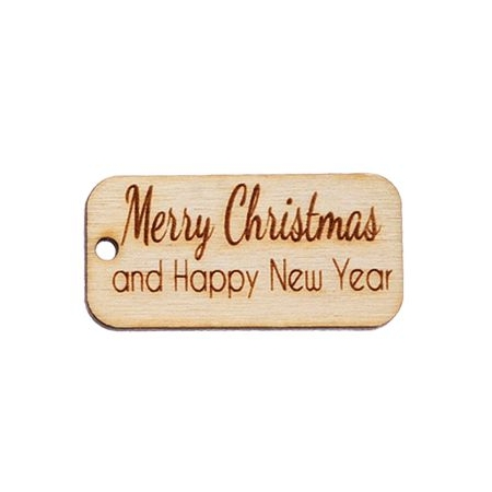 Ξυλινο Ταμπελακι Merry Christmas - Happy New Year - ΚΩΔ:M1088-Ad