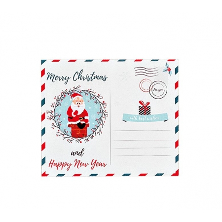 Ξύλινη χριστουγεννιάτικη κάρτα με κείμενο ή όνομα 8X10cm - ΚΩΔ:M3216-AD