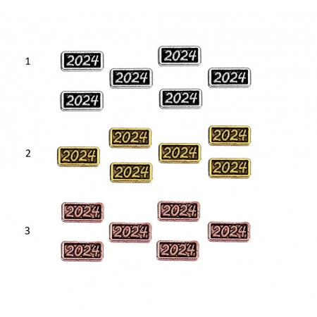 Μεταλλική Χρονολογία 2024 1cm - ΚΩΔ:M6954-AD