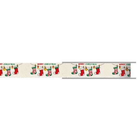 Κορδελα Χριστουγεννιατικη Με Καλτσακια 1,5Cm X 10Μ - ΚΩΔ:M9871-Ad