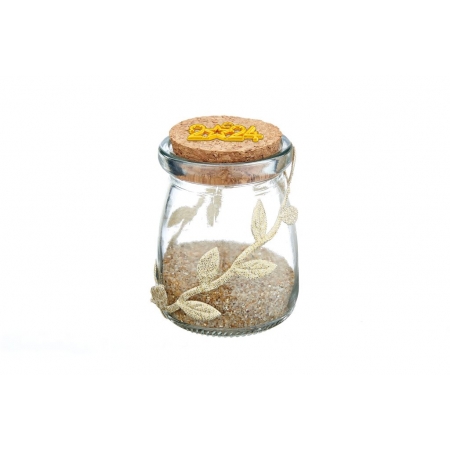 Γούρι γυάλινο μπουκαλάκι με χρυσό κλαδί ελιάς - ΚΩΔ:EAN133-AD