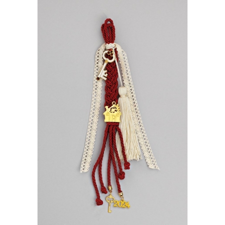 Κρεμαστό γούρι διακοσμημένο χρυσό σπιτάκι και κλειδί - ΚΩΔ:EG21011-AD