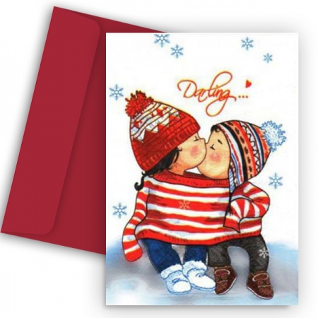 Χριστουγεννιατικη Καρτα Hugs & Kisses - ΚΩΔ:Xk14001K-14-Bb