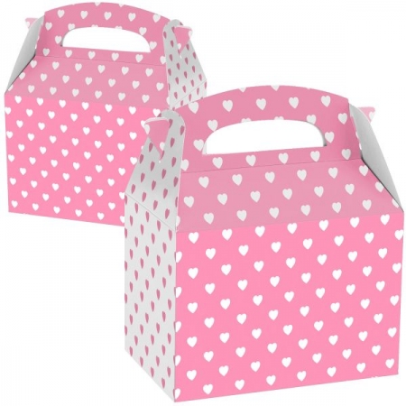 Παιδικό κουτί φαγητού ροζ καρδιές 20X15X10cm - ΚΩΔ:997422-BB