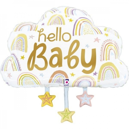 Μπαλόνι foil 71cm συννεφάκι hello baby - ΚΩΔ:25294-BB