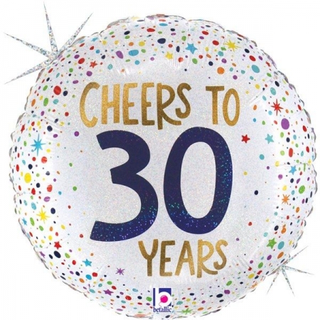 Μπαλόνι foil 45cm Cheers To 30 Years - ΚΩΔ:26214GH-BB