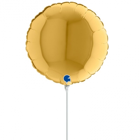 Μπαλόνι foil 25cm mini shape στρογγυλό χρυσό - ΚΩΔ:09112G5-BB