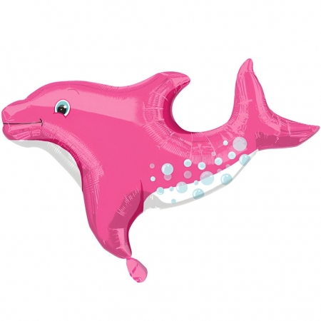 Μπαλόνι foil 86cm ροζ δελφίνι - ΚΩΔ:36146-BB