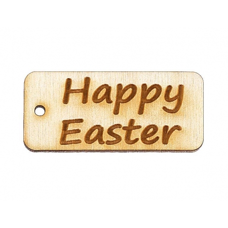 Ξύλινο ταμπελάκι Happy Easter 5.5X2.5cm - ΚΩΔ:M1717-AD