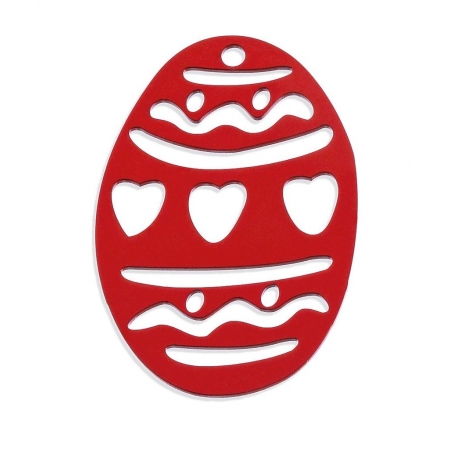 Ξύλινο κόκκινο πασχαλινό αυγό 10X15cm - ΚΩΔ:M9311-AD