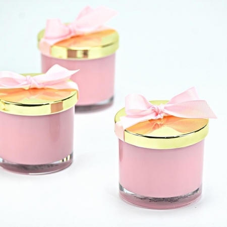 Αρωματικό κερί ροζ με χρυσό καπάκι 80γρ - ΚΩΔ:ST00818-SOP