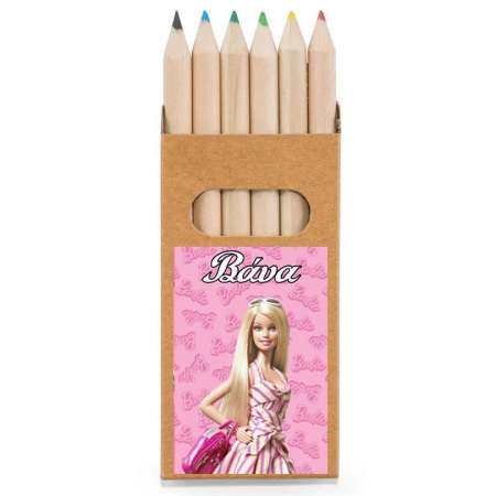 Ξυλομπογιές Barbie σε κουτάκι με όνομα 4.5X9X0.9cm - ΚΩΔ:19964-13-BB