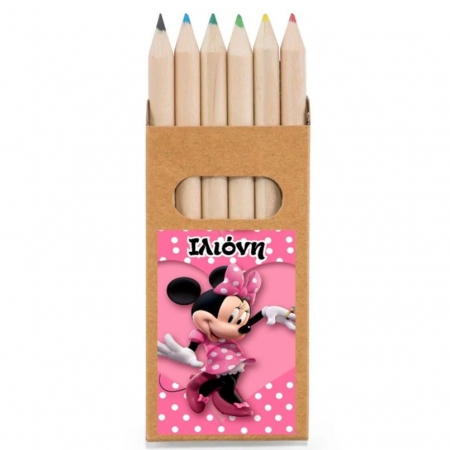 Ξυλομπογιές Minnie Mouse σε κουτάκι με όνομα 4.5X9X0.9cm - ΚΩΔ:19964-24-BB