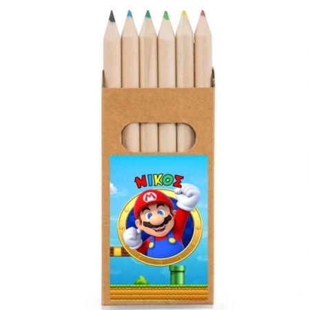 Ξυλομπογιές Super Mario σε κουτάκι με όνομα 4.5X9X0.9cm - ΚΩΔ:19964-10-BB