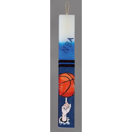 Πασχαλινή λαμπάδα πλακέ με θέμα μπάσκετ NBA - ΚΩΔ:M11911-AD