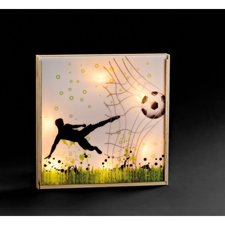 Ξύλινο καδράκι με φως και plexiglass καπάκι - ποδόσφαιρο - ΚΩΔ:M12050-AD