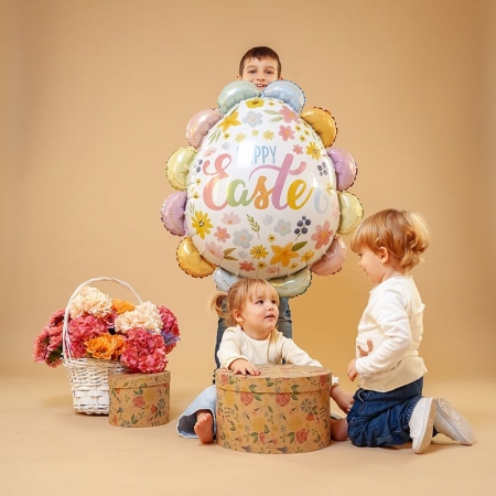 Μπαλόνι foil 67X74cm αυγό φλοράλ Happy Easter - ΚΩΔ:25335-BB